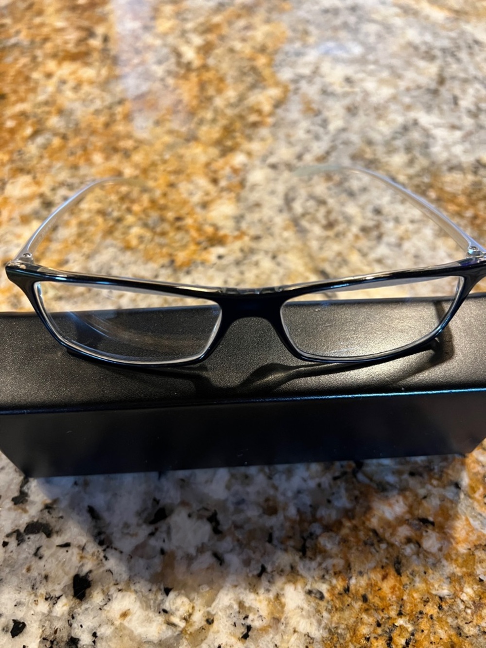 Emporio Armani Clear Lens Rectangular Reading Glasses in Black